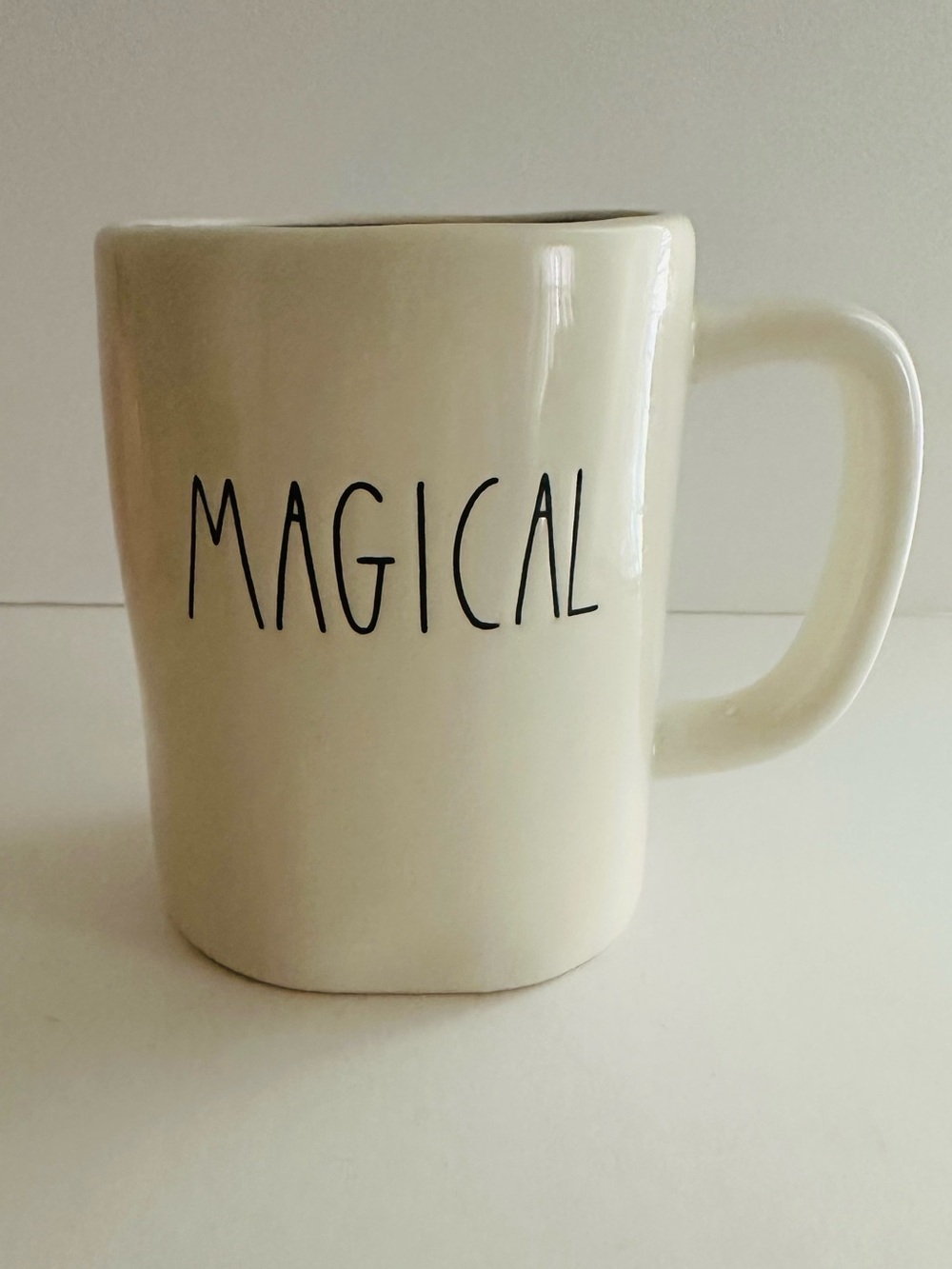 Rae Dunn Magical Cream Ceramic Mug with Purple Interior